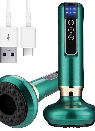 Вакуумный массажер с usb, 6 режимов, зеленый