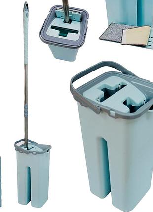 Набор швабра лентяйка + ведро 2 в 1, 3,5л, scratch cleaning mop, бирозовая