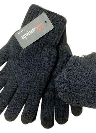 Рукавиці в асортименті чол подвійні з хутром арт.1111 25см тм anjela