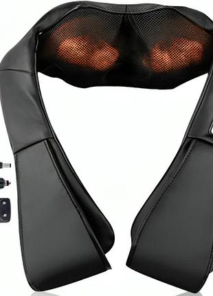 Массажер для шеи и спины massager of neck kneading, зарядка от сети, черный