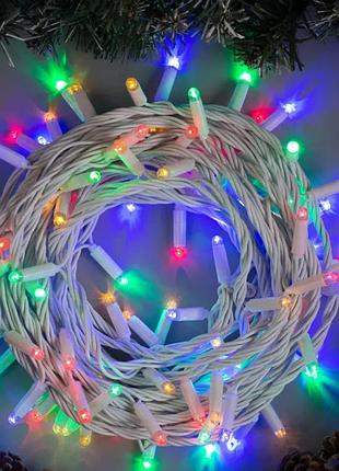 Гирлянда бахрома, от сети, 10м, 100led, разноцветный
