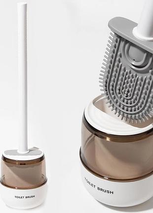 Єршик для унітазу з силіконовою щіткою, що гнеться.