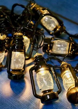 Гирлянда светодиодная нить, 7м, 20 led, от usb, желтый свет