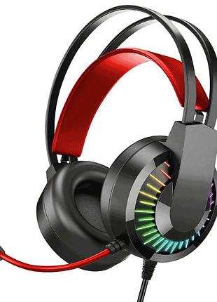 Наушники игровые проводные с микрофоном, ims-e1008, красный