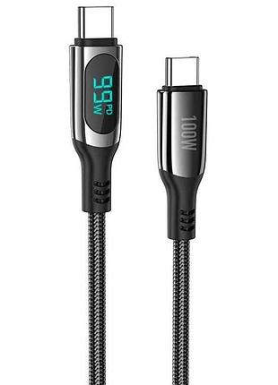 Кабель с цифровым дисплеем, type-c to type-c, 100w, 1 м, s51
