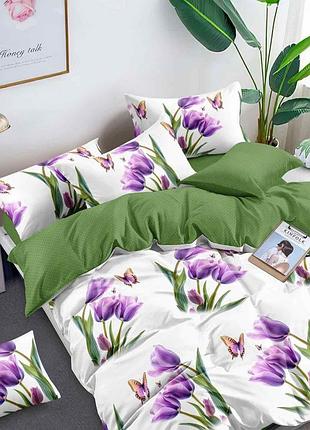 Тюльпановый сон, ранфорс (полуторный) євро на резин.