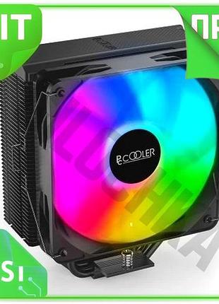Ve кулер для процесора pccooler new version 180 вт argb чорний баштовий для intel amd активне охолодже n6w_ver
