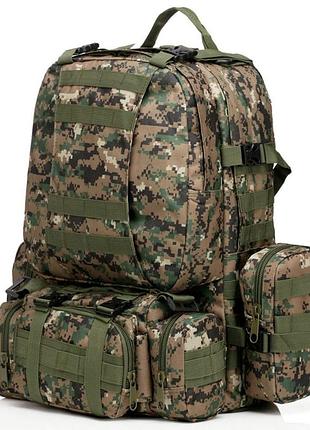 Рюкзак тактический 55 л, b08 с подсумкамы, 53х35х22 см, американский пиксель