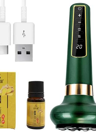 Вакуумный массажер антицеллюлитный, 12 режимов, с usb, зеленый