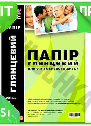 Ve фотобумага newtone глянцевая a4 new version 230 г/м2 50 л для печати фото с высоким качеством изобр n6w_ver