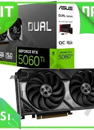 Ve видеокарта asus geforce rtx new version 5060 ti dual oc 16gb gddr7 для игр компьютерная графика 128 n6w_ver