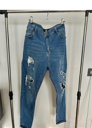 Чоловічі рвані джинси h&m розмір l синього кольору
