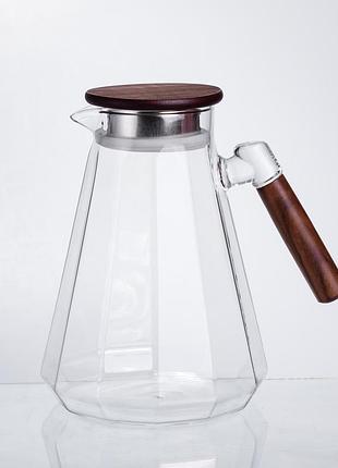 Кувшин для напитков 1.7 (л) с ручкой и бамбуковой крышкой 64486-72