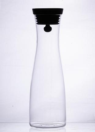 Скляний графин з кришкою 1 л для води, соку, лимонаду hp-19-42