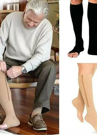 Лечебные компрессионные гольфы от варикоза zip sox, лечебные носки, размеры s-m l-xl