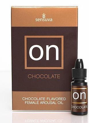 Збуджувальні краплі для клітора sensuva on arousal oil for her chocolate (5 мл) зі смаком шоколаду sexual toys