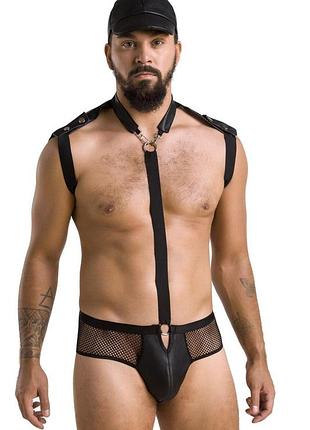 Комплект эротического мужского белья passion 038 john xxl/xxxl black, боди, кепка sexual toys