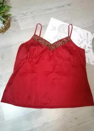 Стильная блузка оригинальная красная с вышивкой спереди2 фото