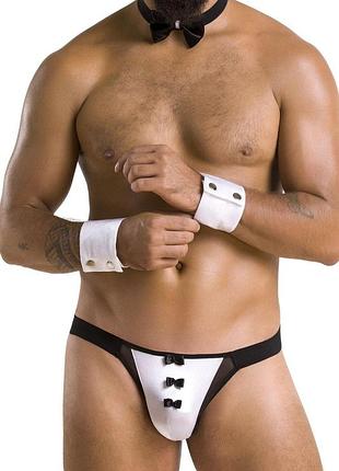 Комплект эротического мужского белья passion 036 alfred l/xl black, трусы, воротник, манжеты sexual toys