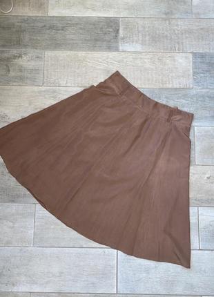 Вінтажний шовковий бежевий костюм,коричневий костюм, спідниця,натуральний шовк3 фото