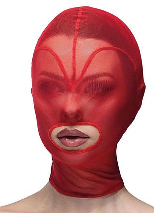 Маска сердце сетка с открытым ртом feral feelings - hearts mask red/red sexual toys
