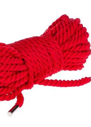 Мотузка для бондажу premium silky 10m, red sexual toys