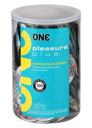 Банка презервативів one pleasure plus, 100 шт sexual toys