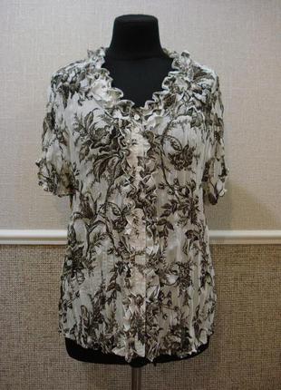 Літня блузочка кофточка з коротким рукавом і принтом великого розміру 18(xxxl)