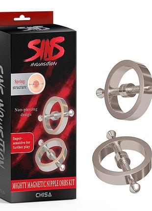 Зажимы для сосков пружинные chisa sins metal, серебристые sexual toys