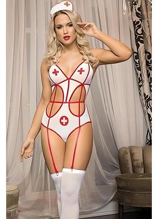 Костюм медсестры l/xl sunspice, белый, 4 предмета sexual toys