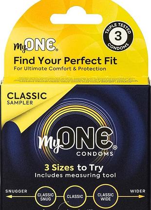 Презерватив myone classic sampler (три розміри в одному) sexual toys