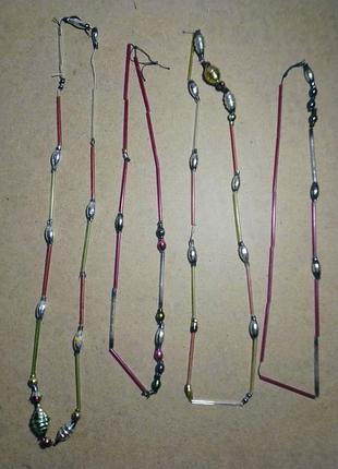 Елочные игрушки новогодние стеклянные ретро наборные бусы розовые, желтые