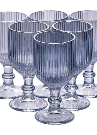 Набор рюмок на ножке 6 шт стеклянные рюмки для водки, ликера 50 (мл) набор рюмки подарочные голубой hp7111bl