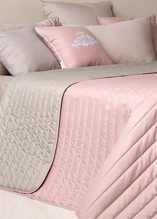 Покрывало стиль люкс new, пудра/св. серый (240/260 см)