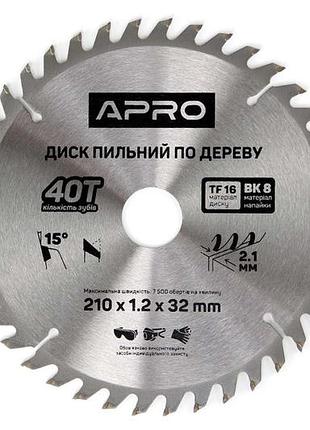 Диск пильний по дереву apro 210 x 3230мм x 40t (830192)