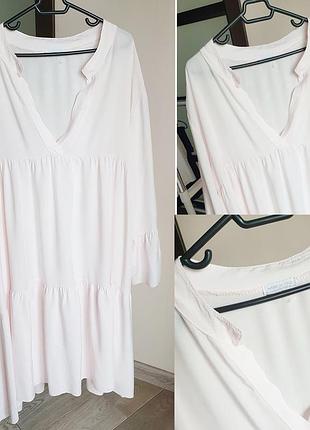 Оверсайз сукня балахон світло рожева натуральна