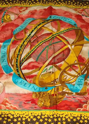 Платок celine paris сosmica оригинал шелк 87х88 косынка пластинок