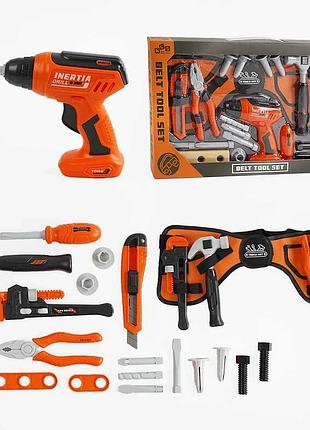 Игровой комплект строительных инструментов 778-65 (48/2) из 22 предметов, дрель, нож, удобный пояс, в коробке