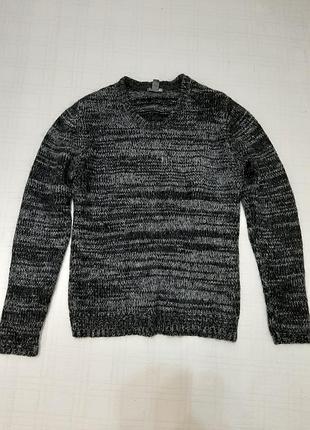 Мохеровый, очень теплый свитер, реглан серый меланж h&m р. 48 (м) 3