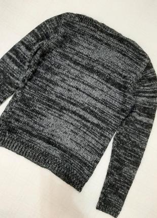 Мохеровый, очень теплый свитер, реглан серый меланж h&m р. 48 (м) 6
