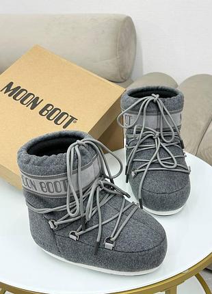Снігоходи луноходу moon boot grey текстильні