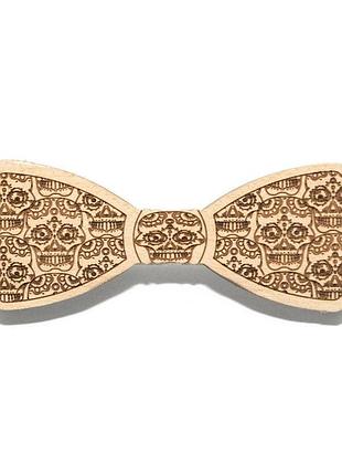 Деревяний краватка метелик з черепами gbdk-5017