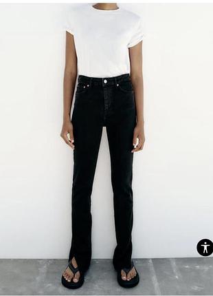 Джинси zara з розпіркою внизу