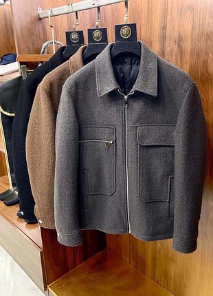 Zegna куртка-пуховик з вовняним флісом чоловіча