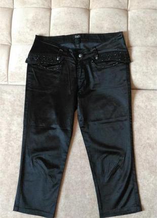 Бриджі dolce&gabbana чорного кольору, атлас, стрейч, з красивими чорними металевими стразиками  розмір 29 колір - чорний