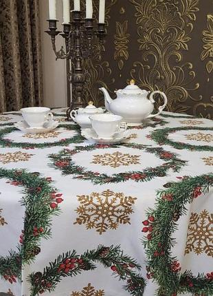 Скатерть рождество, круглая (диаметр 120см) діаметр 160см