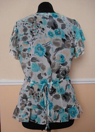 Літня кофтинка шифонова приталені блузка з коротким рукавом3 фото