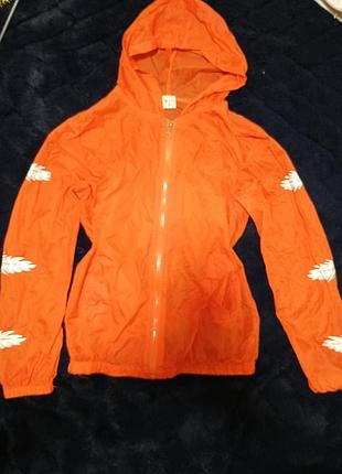Mr mirui fashion kids оранжевая ветровка детская, 160 см, очень легкая
