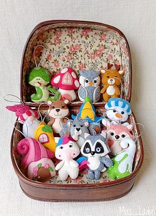 Сказочный лес′ (2) (набор ёлочных игрушек из фетра) 15 шт.