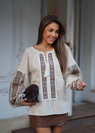 Вышиванка с кружевом из парного комплекта